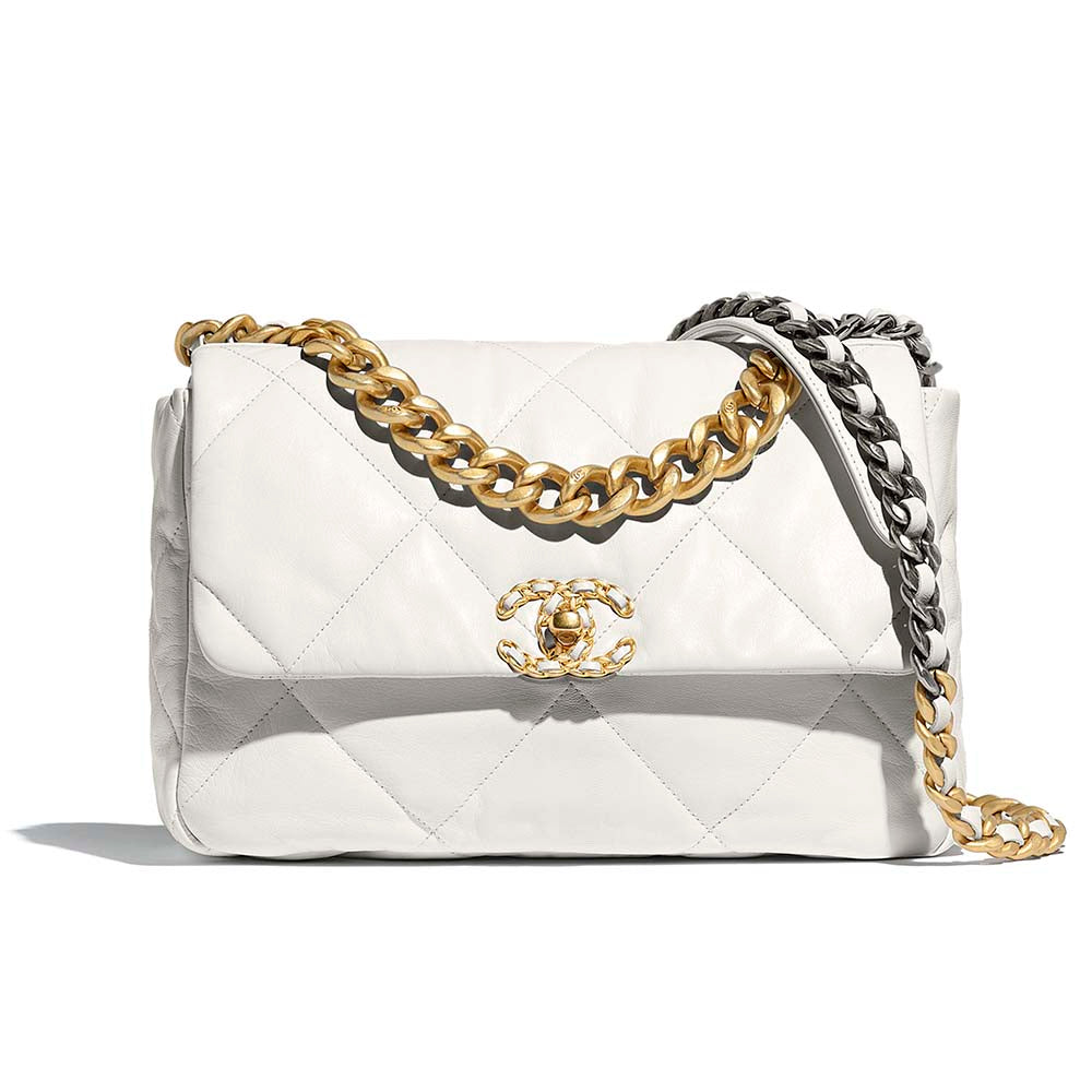 Chanel Women Chanel 19 Large Flap Bag in Goatskin Leather
