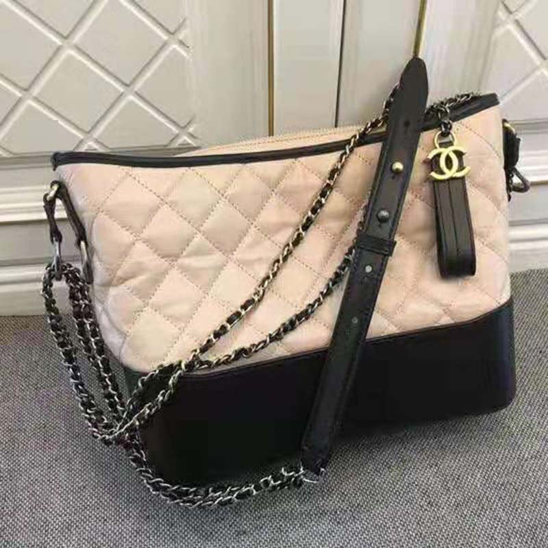 Chanel Women Chanel’s Gabrielle Large Hobo Bag in Calfskin Leather-Beige