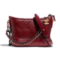 Chanel Women Chanel's Gabrielle Small Hobo Bag in Calfskin Leather-Maroon (1)