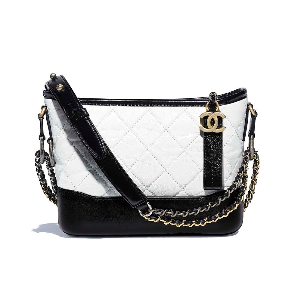 Chanel Women Chanel's Gabrielle Small Hobo Bag in Calfskin Leather-White (1)