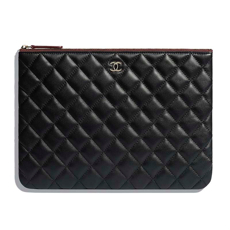 Chanel Women Classic Pouch Lambskin & Gold-Tone Metal-Black