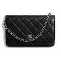 Chanel Women Classic Wallet On Chain in Lambskin Leather-Black