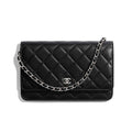 Chanel Women Classic Wallet On Chain in Lambskin Leather-Black