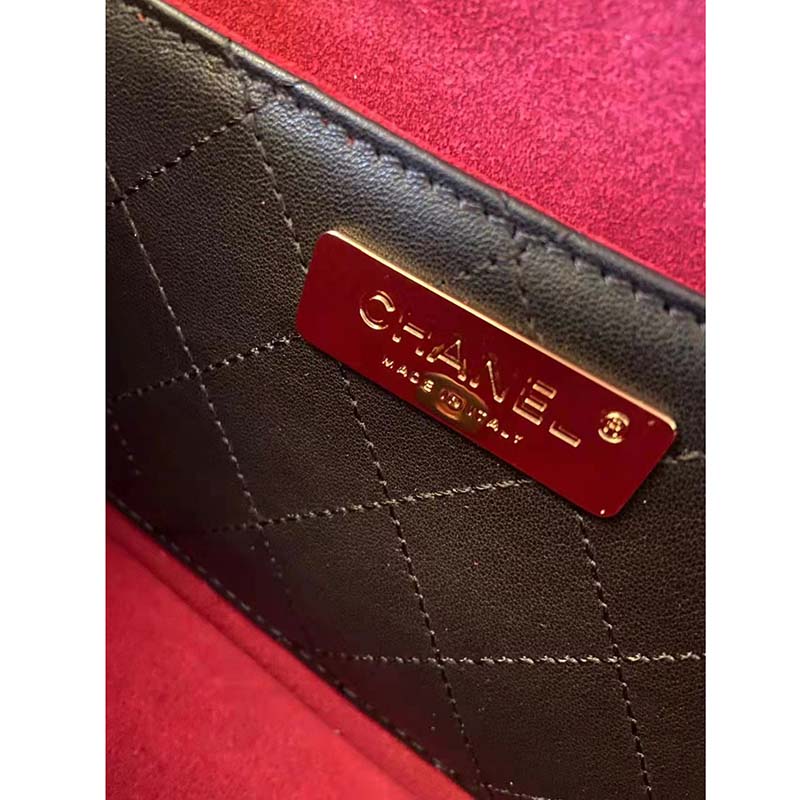 Chanel Women Flap Bag with Pocket Accessories Calfskin Leather-Black