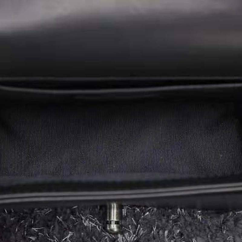 Chanel Women Small Boy Chanel Handbag in Calfskin Leather-Black