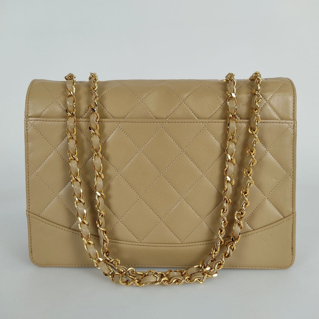 CHANEL Timeless Classica turn lock bag in beige leather