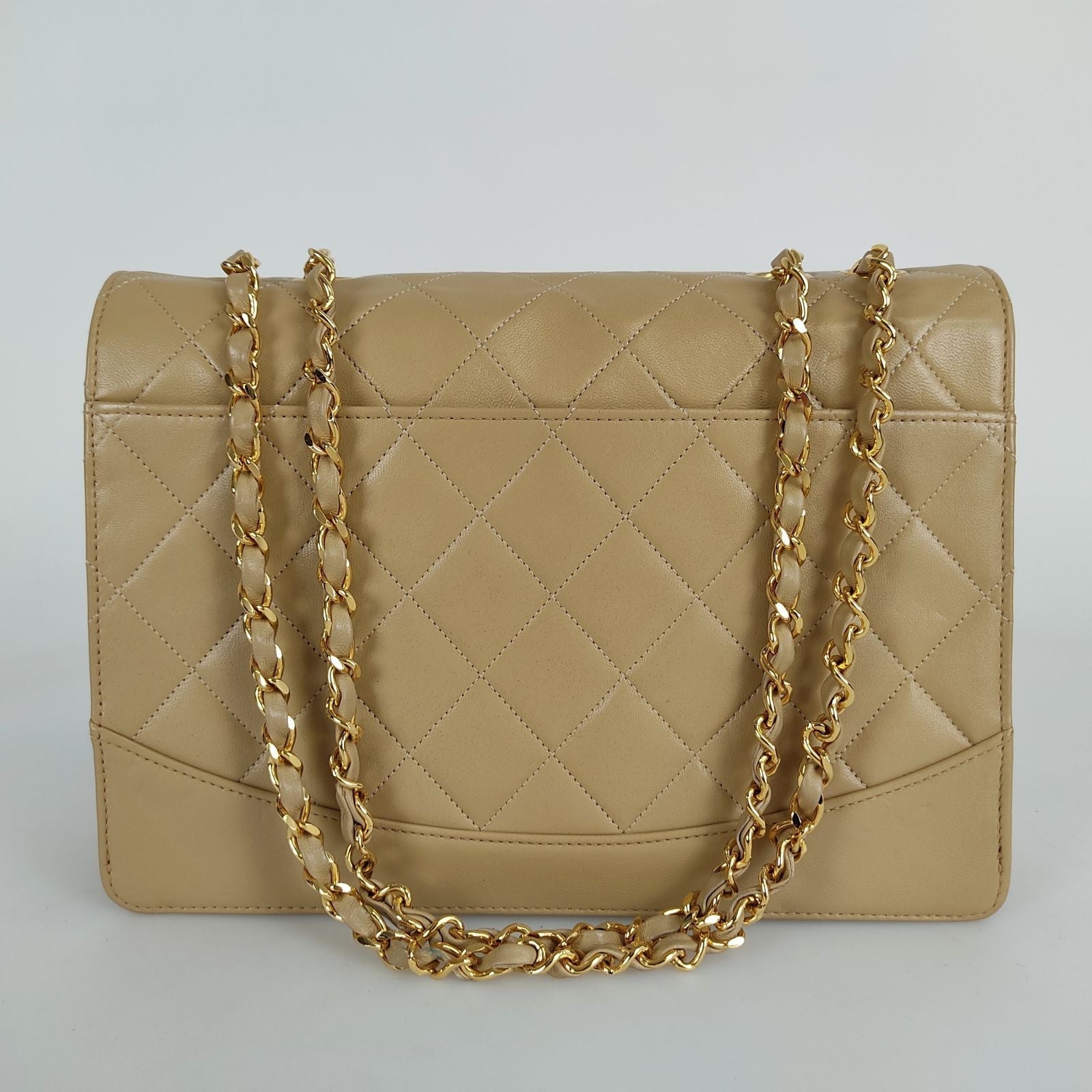 CHANEL Timeless Classica turn lock bag in beige leather