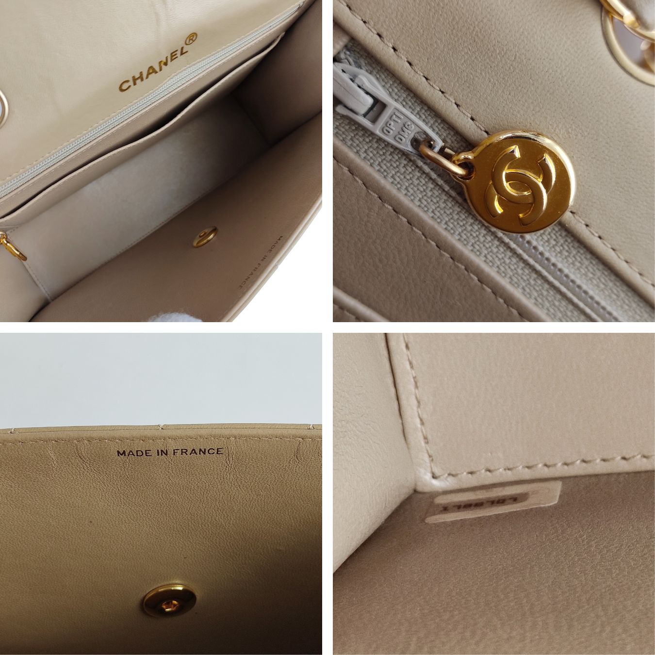 CHANEL Timeless Classica turn lock bag in beige leather