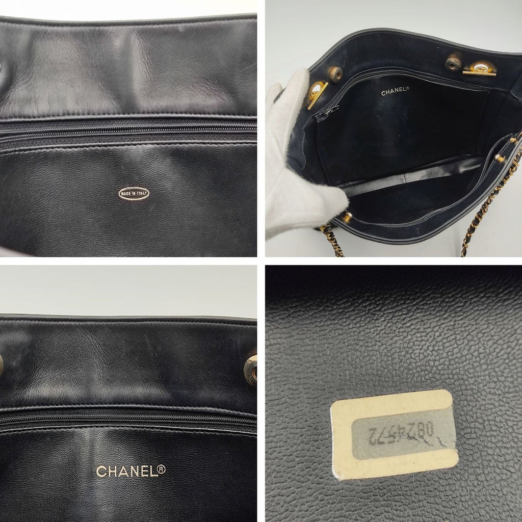 CHANEL Tote shoulder bag in black leather