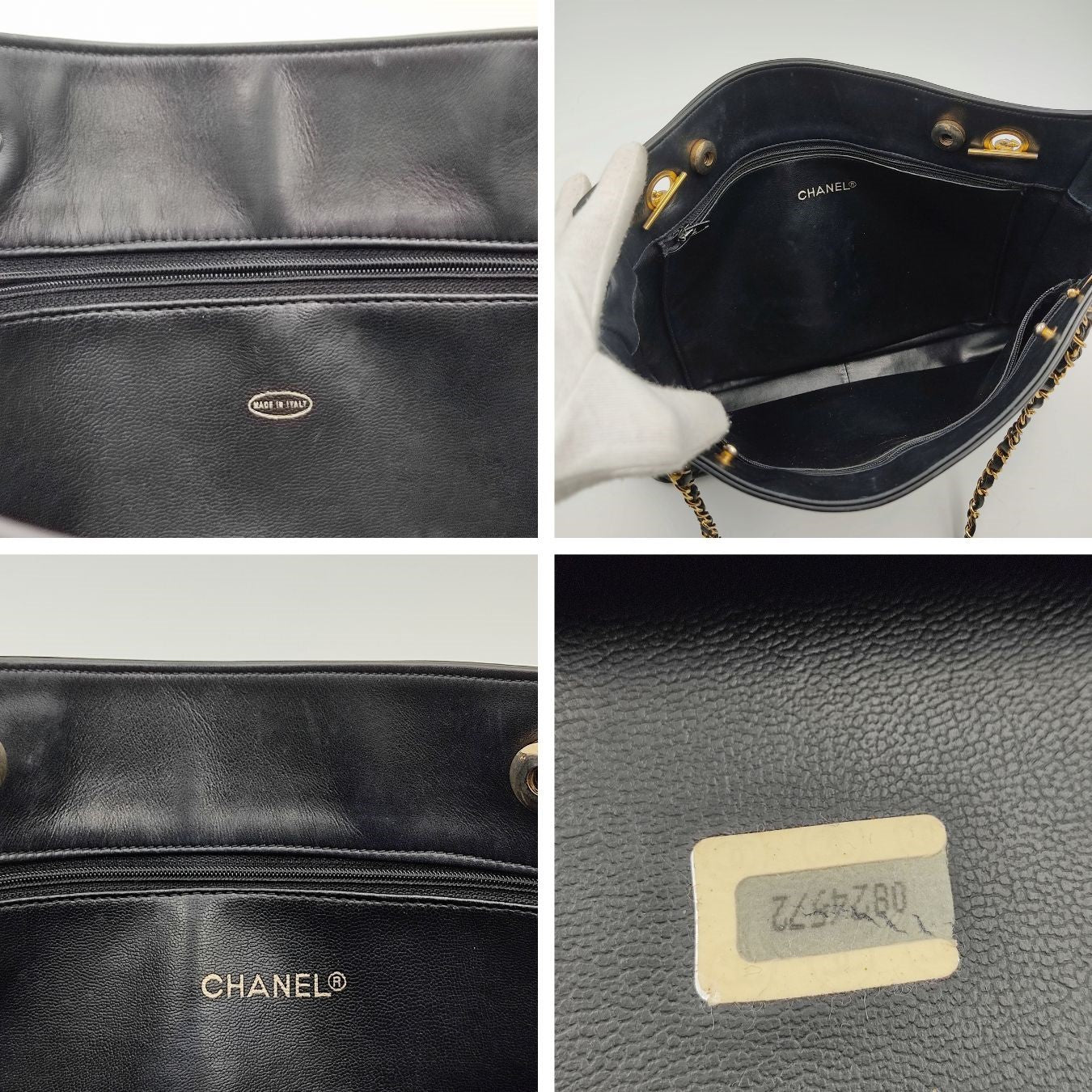 CHANEL Tote shoulder bag in black leather