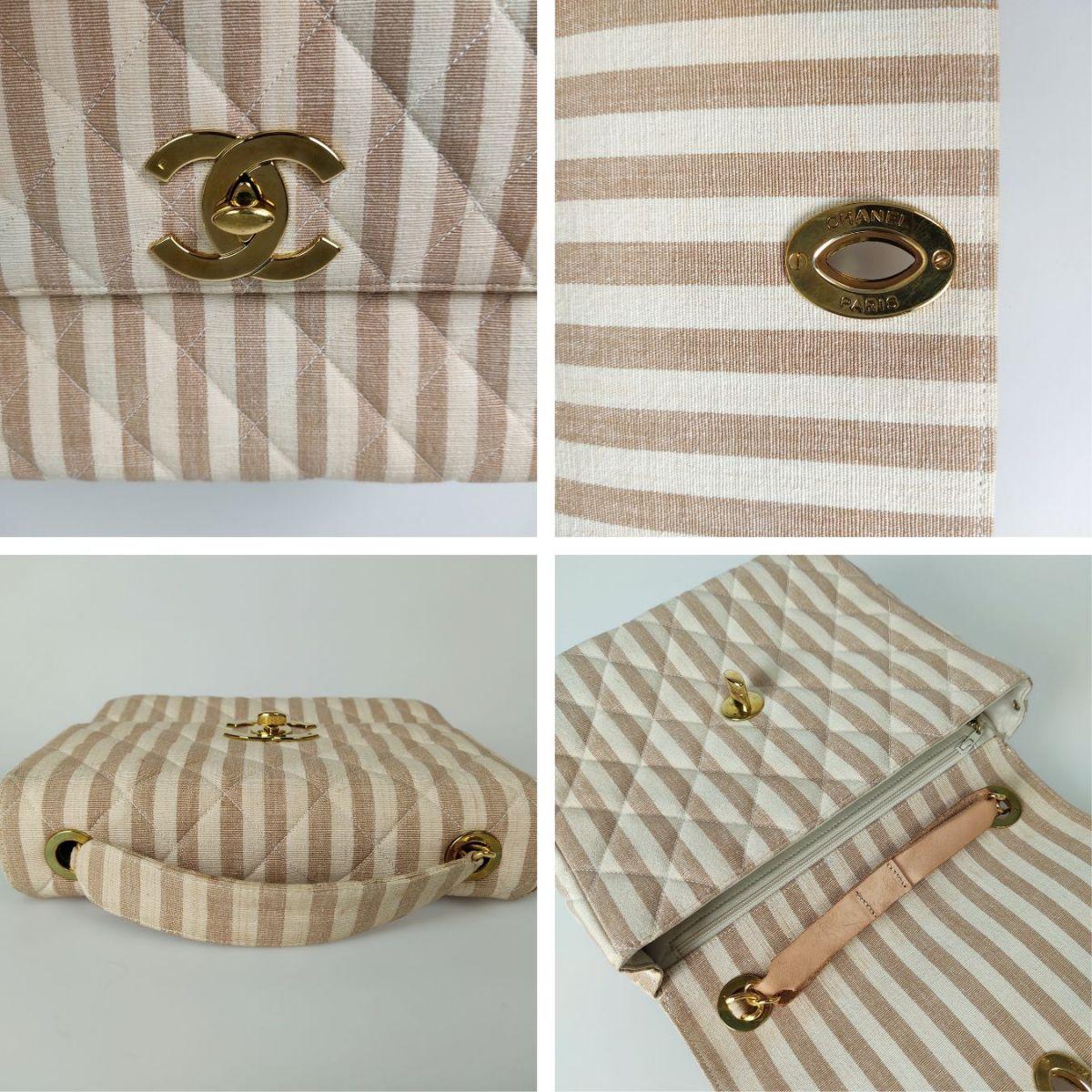 CHANEL vintage handbag in striped cotton