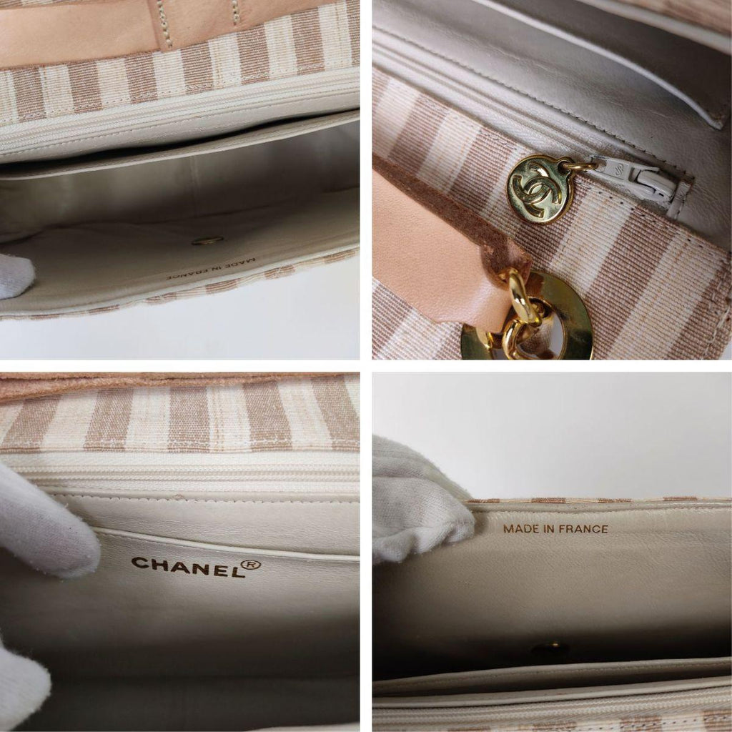 CHANEL vintage handbag in striped cotton