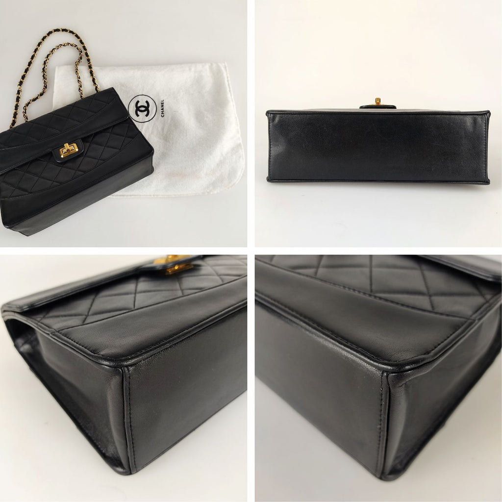 CHANEL shoulder bag Timeless Classica 2.55 matelasse in black leather