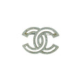 Chanel CC golden brooch rhinestones