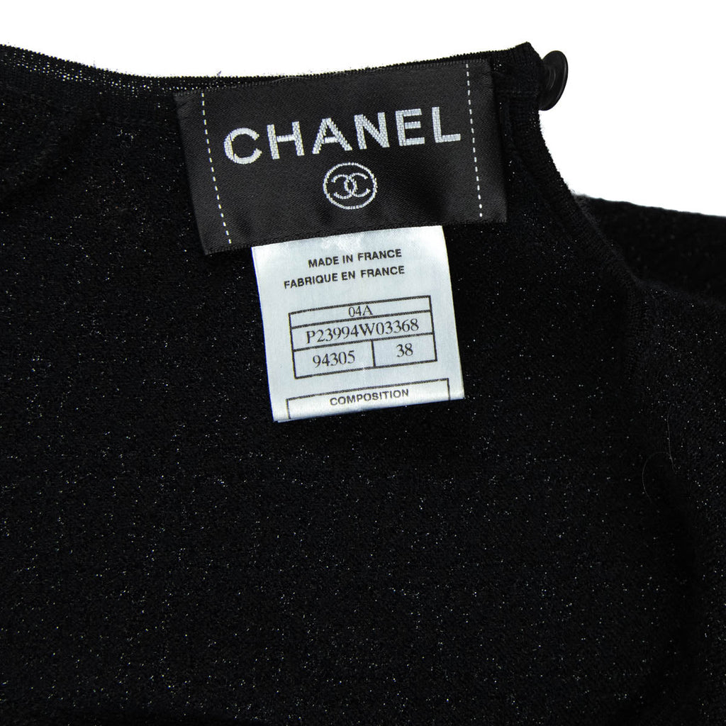 Chanel Black Cashmere Sequin Embellished Dress Size S | FR 38