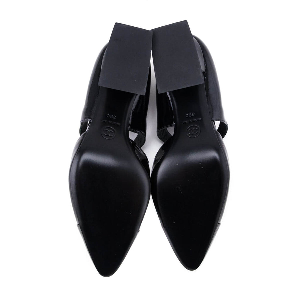 Chanel Black Patent D’Orsay Pumps Size US 9 | EU 39