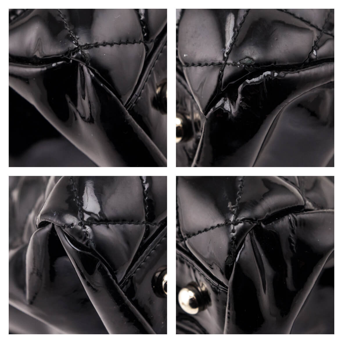Chanel Black Patent Quilted Large Just Mademoiselle Bowling Bag