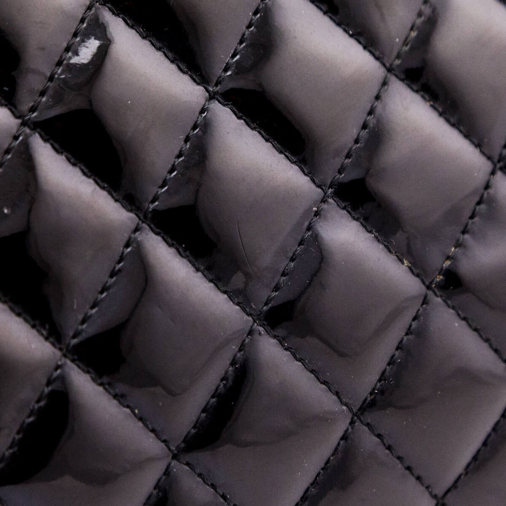 Chanel Black Patent Quilted Large Just Mademoiselle Bowling Bag