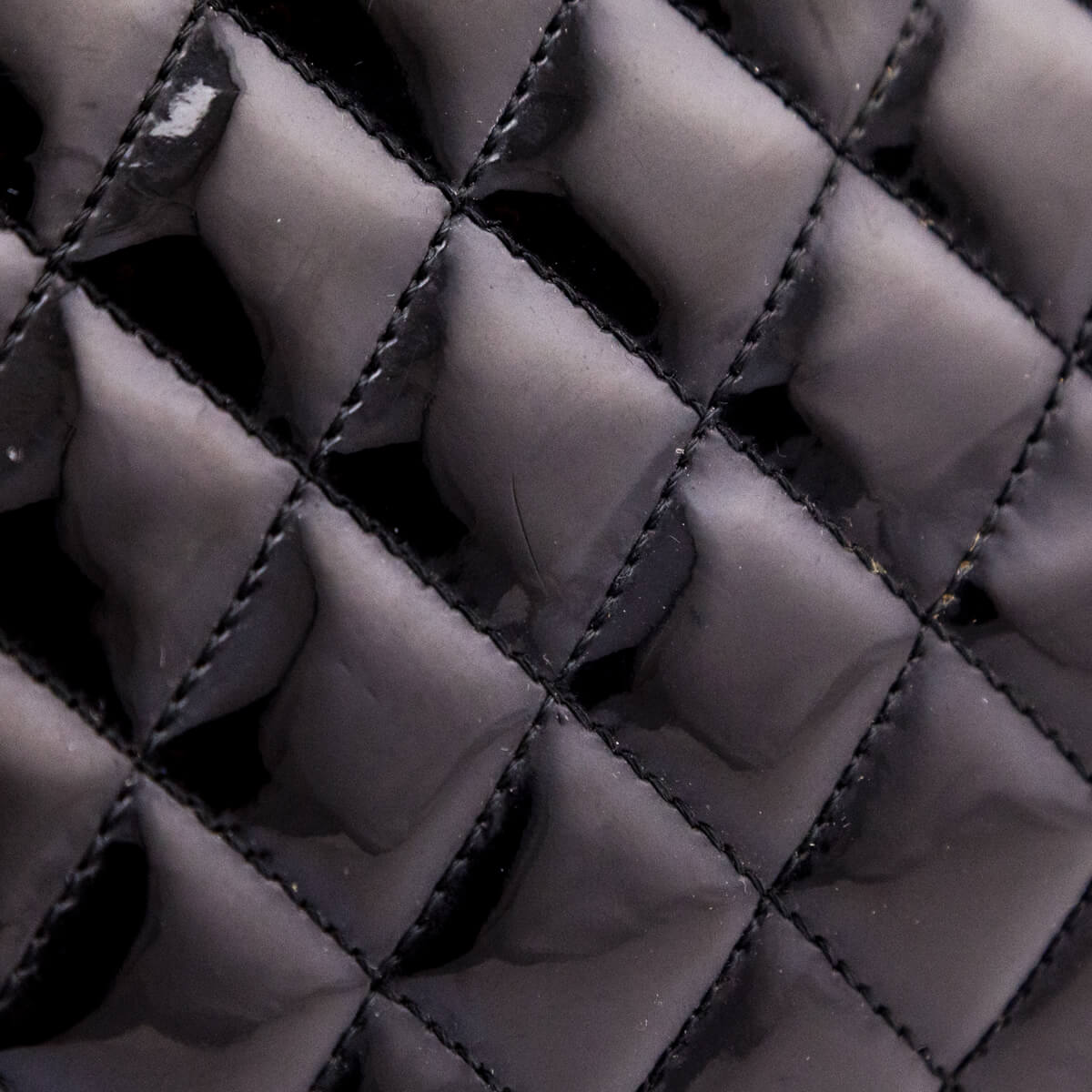 Chanel Black Patent Quilted Large Just Mademoiselle Bowling Bag