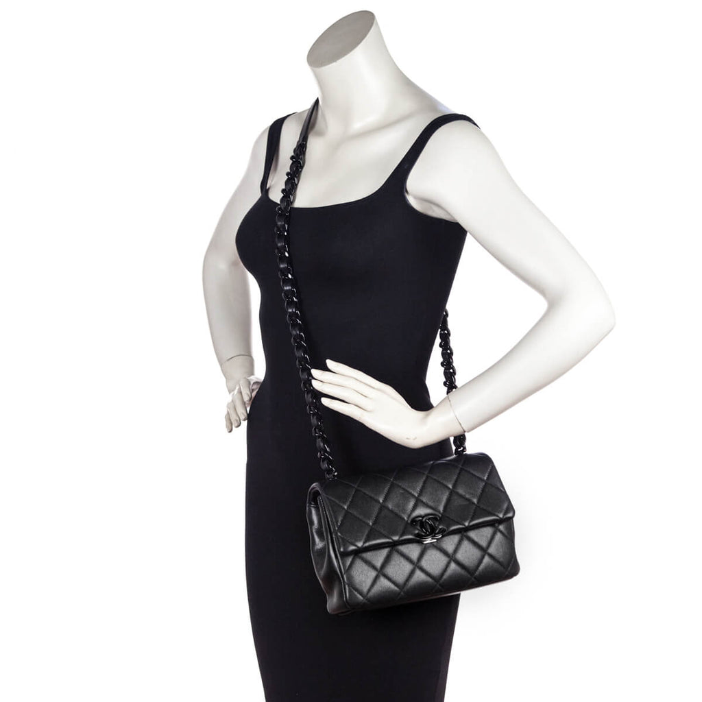 Chanel Black Quilted Grained Calfskin My Everything Flap Bag