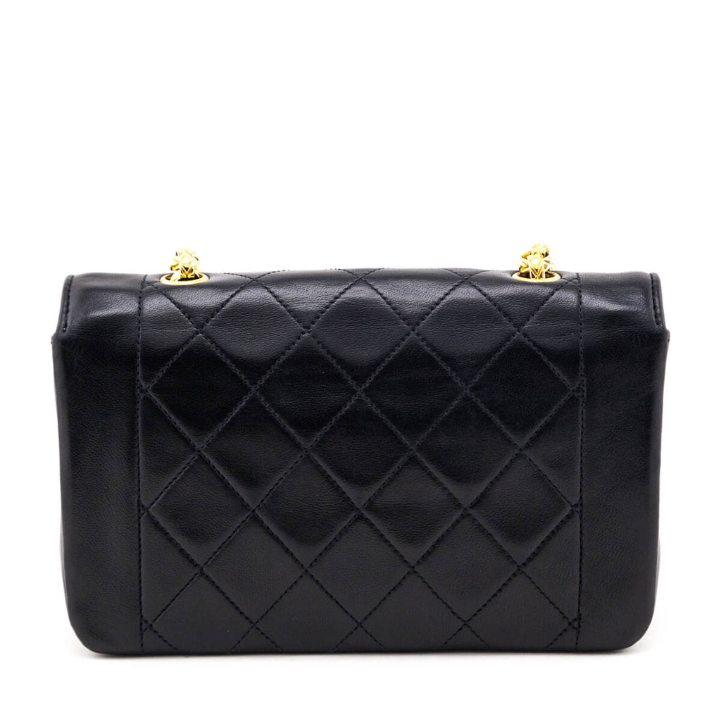 Chanel Black Quilted Lambskin Vintage Mini Diana Flap Bag