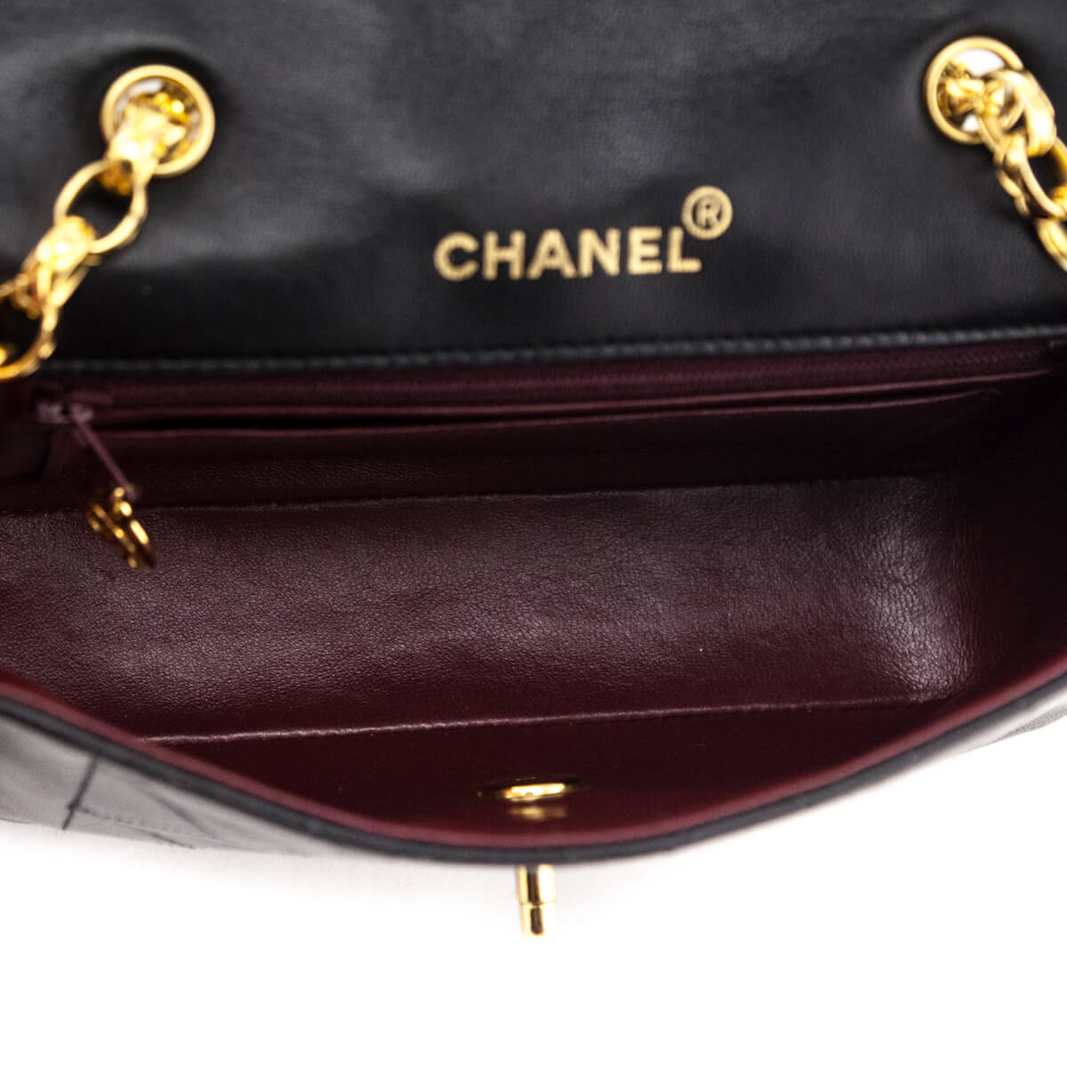 Chanel Black Quilted Lambskin Vintage Mini Diana Flap Bag