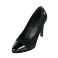 Chanel Black Suede Cap Toe Pumps Size 8.5 | EU 38.5