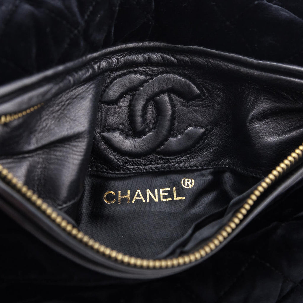 Chanel Black Velvet Hand Warmer Clutch