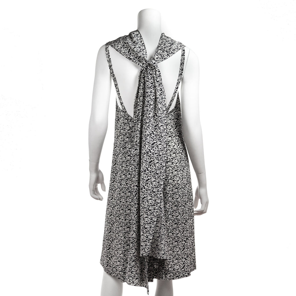 Chanel Black & White Silk Printed Cruise 2003 Dress Size M | US 8