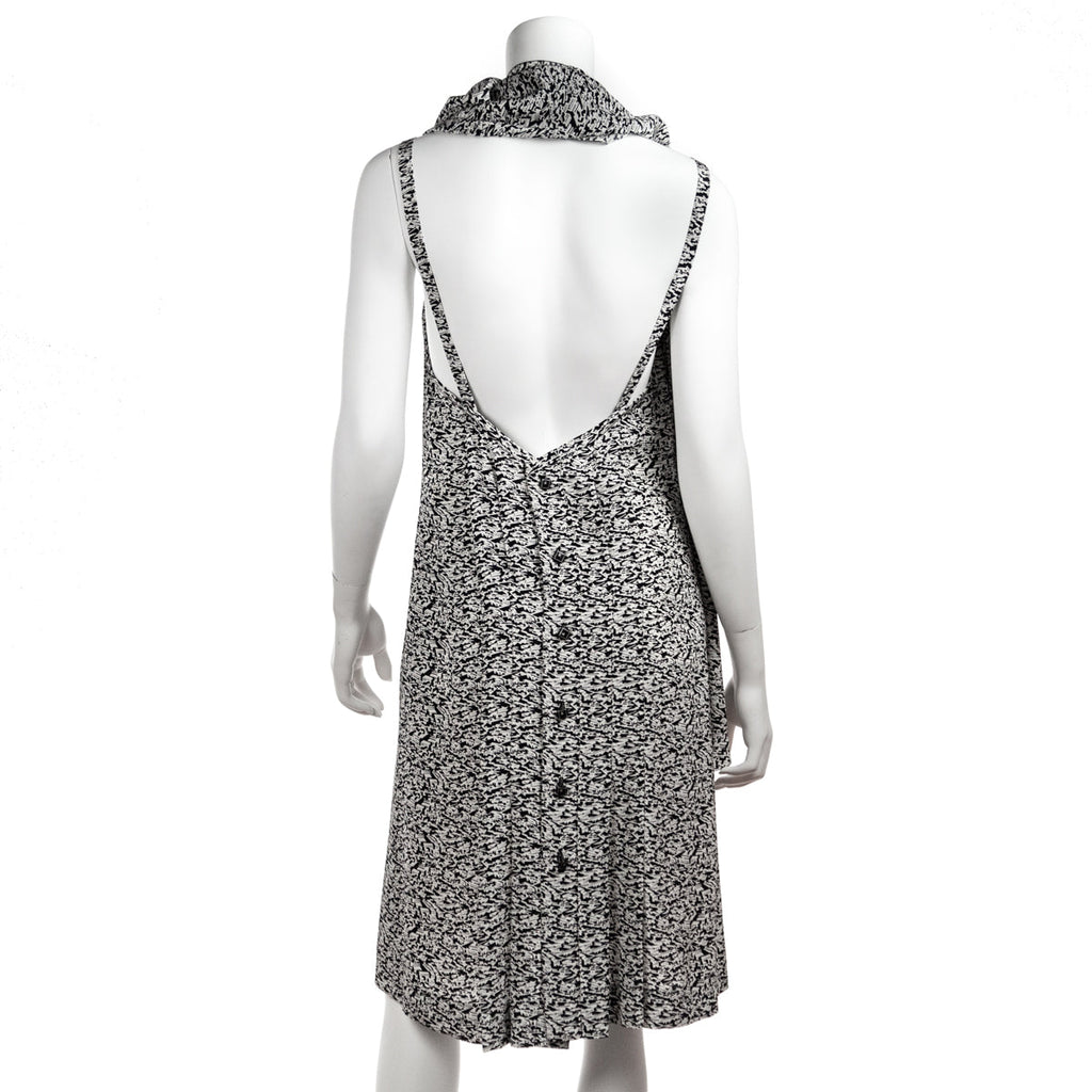 Chanel Black & White Silk Printed Cruise 2003 Dress Size M | US 8