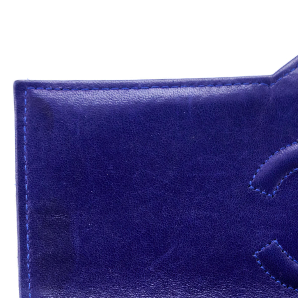 Chanel Blue Lambskin Quilted Vintage Pointed Flap Bag