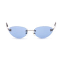 Chanel Blue Tinted Cat Eye Frameless Vintage CC Sunglasses