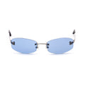 Chanel Blue Tinted Narrow Frameless Vintage CC Sunglasses