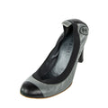 Chanel Gray & Black Leather Cap Toe Pumps Size 8.5 | EU 38.5