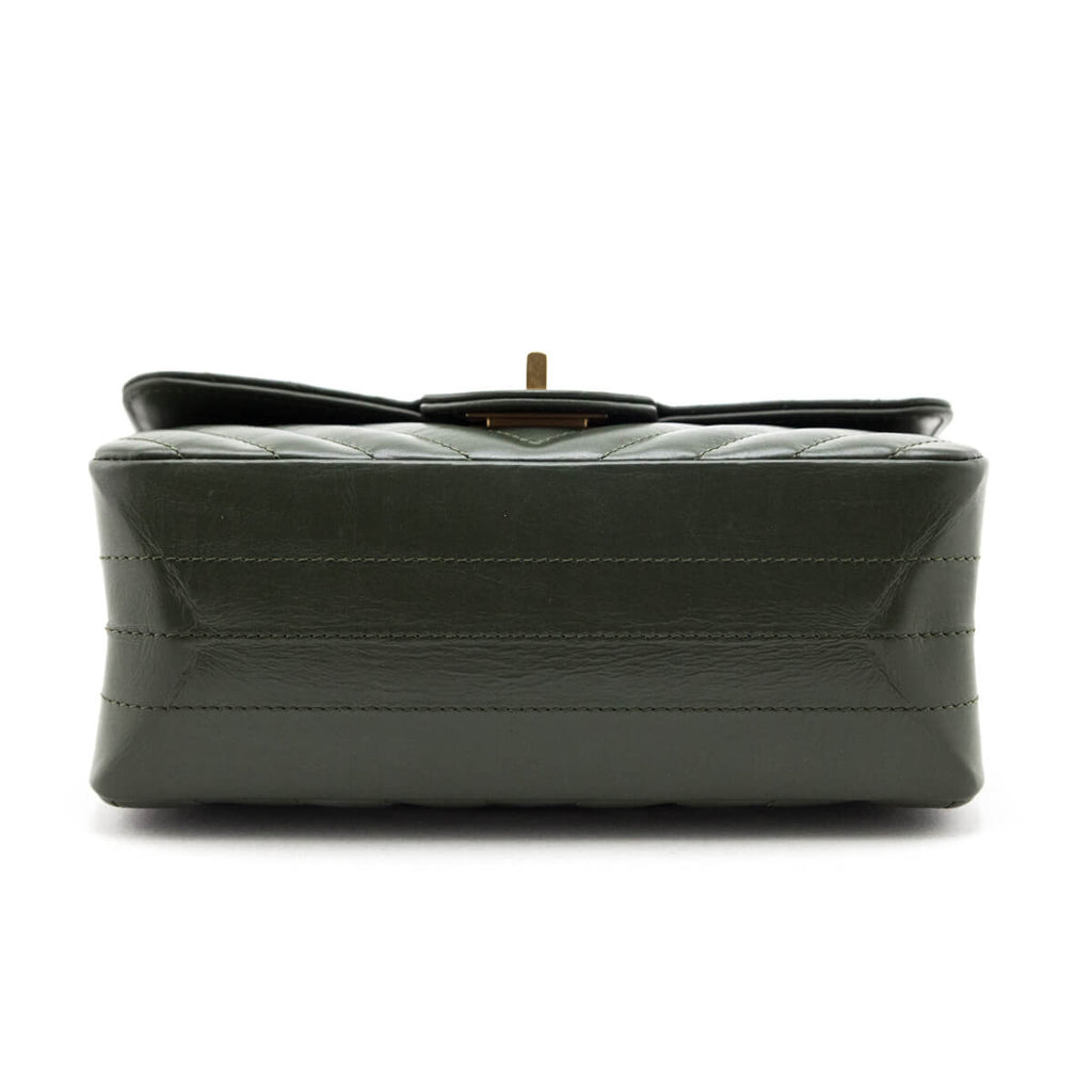 Chanel Green Quilted Aged Calfskin Chevron Mini Reissue Flap Bag