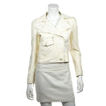 Chanel Ivory Lambskin CC Moto Jacket Size S | FR 38