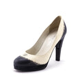 Chanel Black & White Ombre Painted CC Platform Pumps Size US 8.5 | EU 38.5
