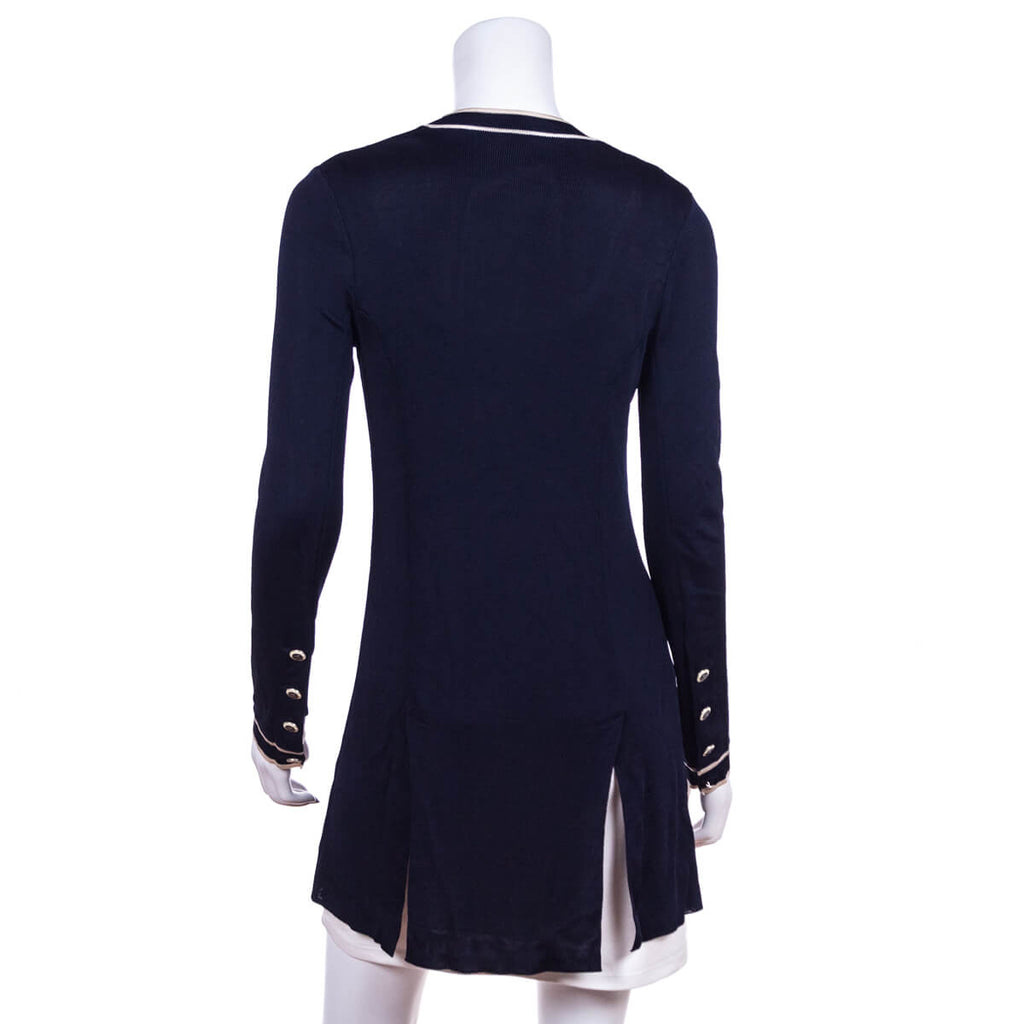 Chanel Navy Knit V-Neck Cardigan Size XS | FR 36