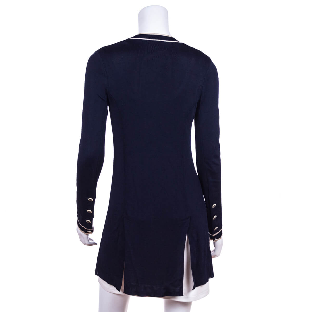 Chanel Navy Knit V-Neck Cardigan Size XS | FR 36