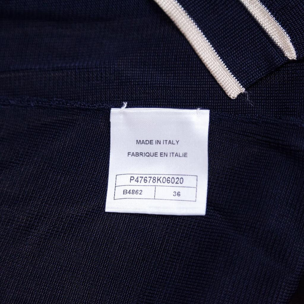 Chanel Navy Knit V-Neck Cardigan Size XS | FR 36