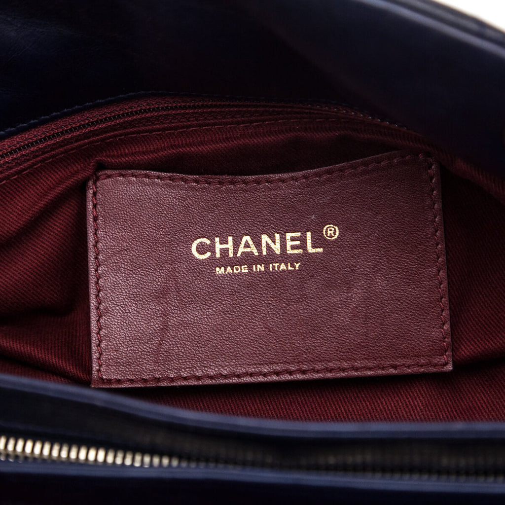 Chanel Navy Quilted Aged Calfskin Mademoiselle Bowler Bag