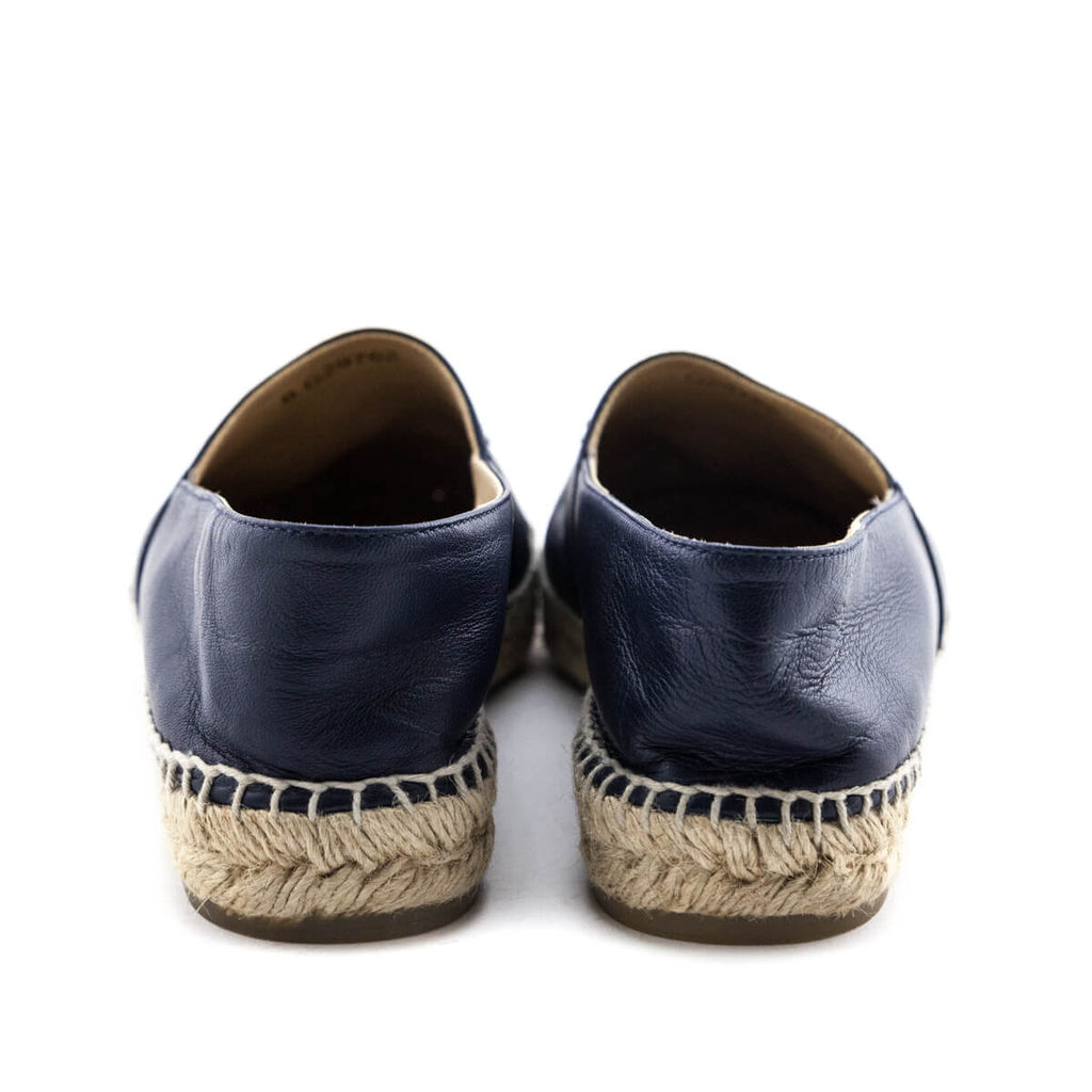 Chanel Navy & Black Cap Toe Espadrilles Size US 10 | EU 40