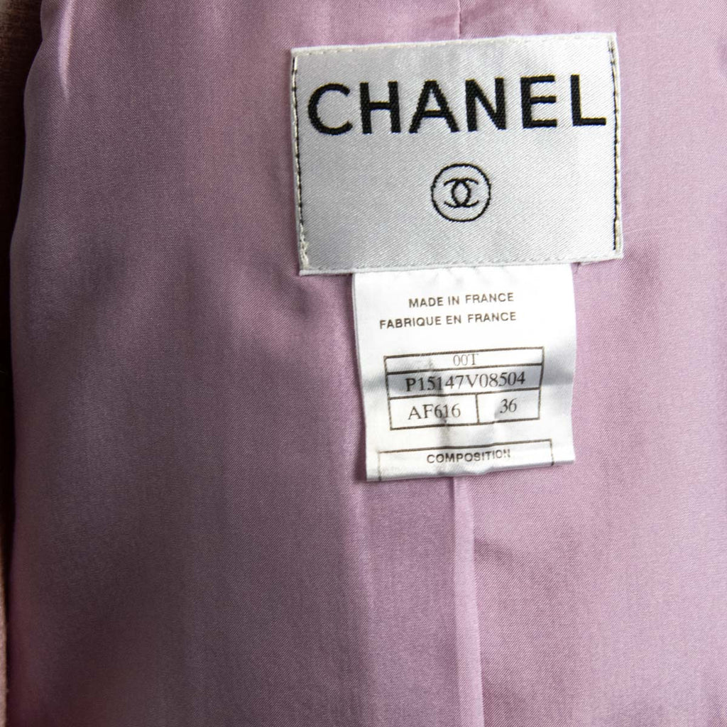 Chanel Pink Metallic Vintage Asymmetrical Blazer Size XS | FR 36