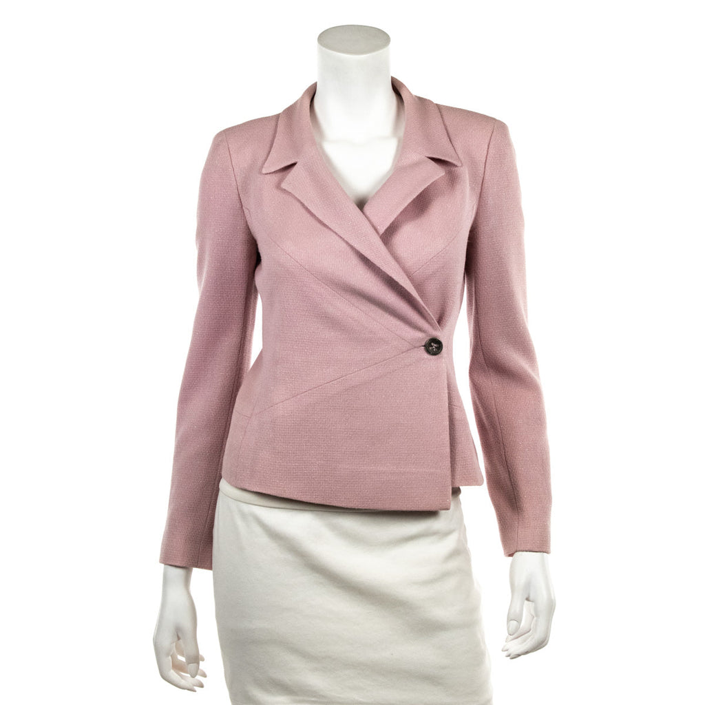 Chanel Pink Metallic Vintage Asymmetrical Blazer Size XS | FR 36