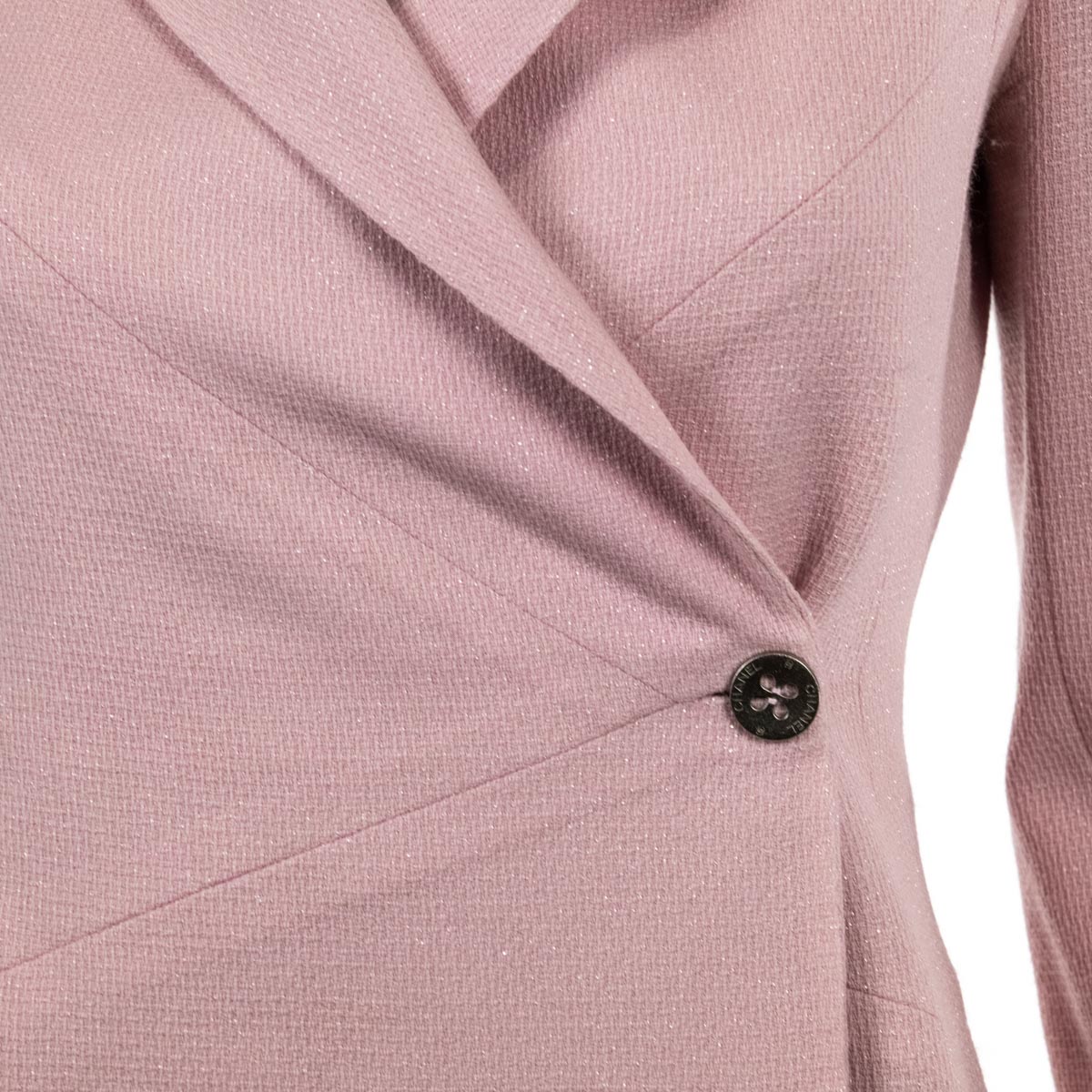 Chanel Pink Metallic Vintage Asymmetrical Blazer Size XS | FR 36