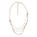 Chanel Purple Bead & Gold CC Multi-Strand Necklace