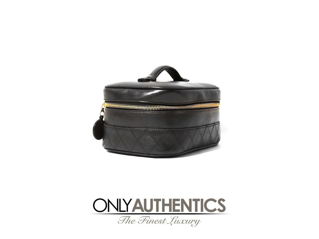 Chanel Vintage Black Leather Vanity Case