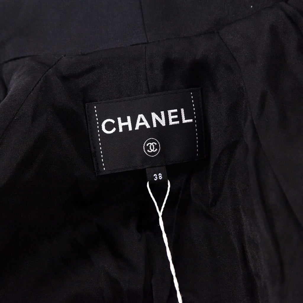 Chanel White & Black Tweed Cropped Jacket Size S | FR 38