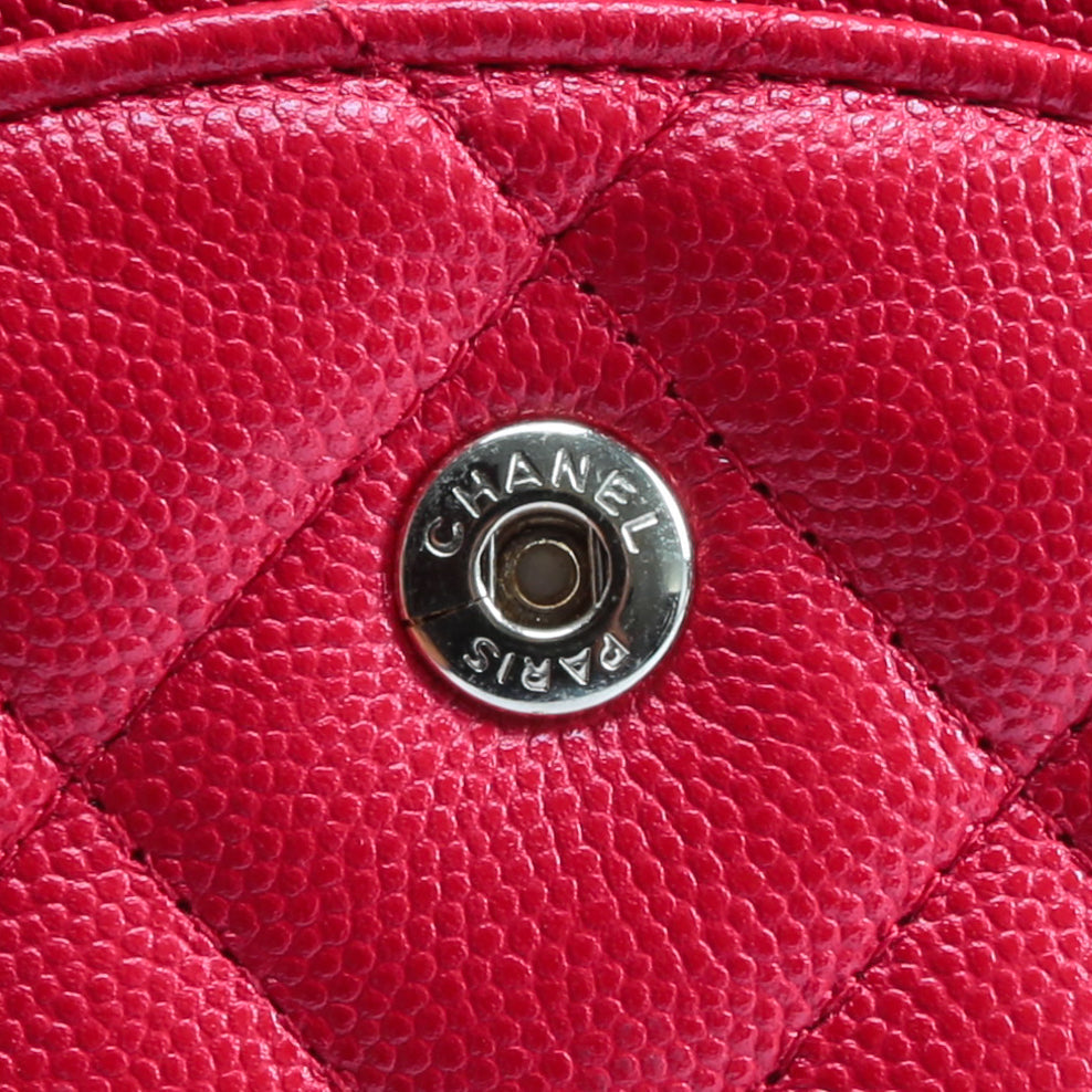 CHANEL Jumbo Double Flap Caviar Red