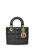 Christian Dior Black Cannage Leather Small Lady Dior